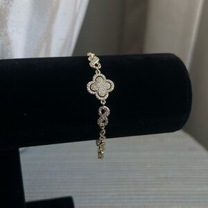 Gold pavé Clover with infinity sign accents Bracelet